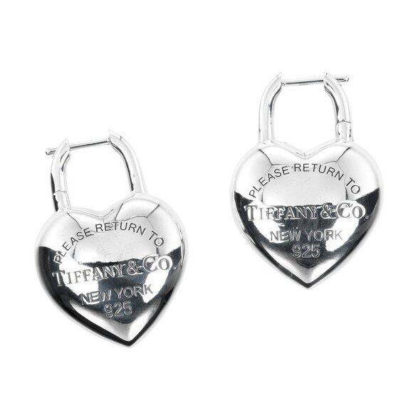 TIFFANY Silver Heart Earrings - Picture 1 of 7